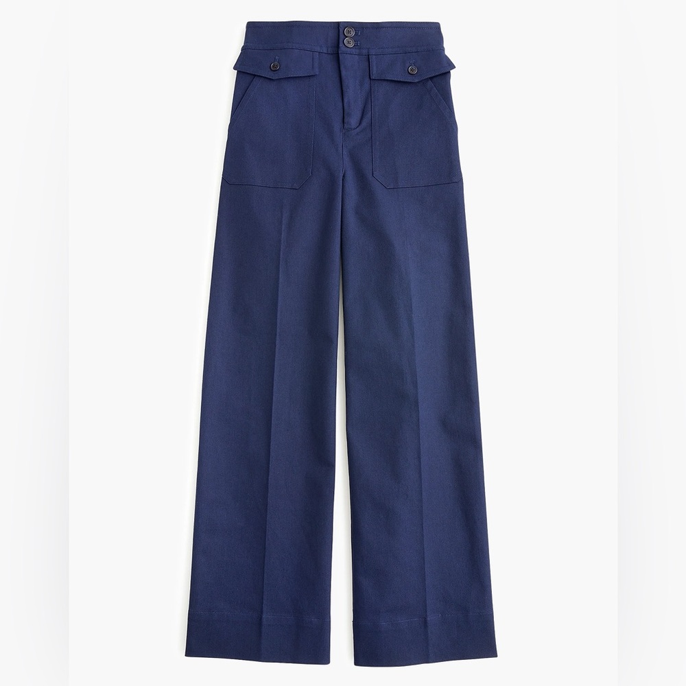 J.Crew Women's Patch-Pocket Wide Leg Pant in Twill